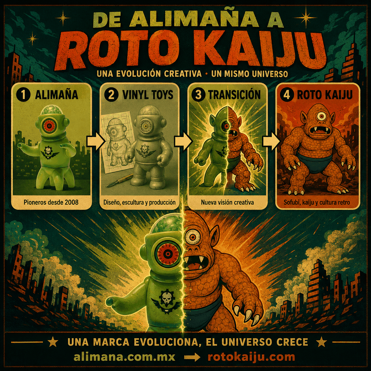 De Alimaña a Roto Kaiju: Una evolución creativa